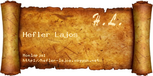 Hefler Lajos névjegykártya